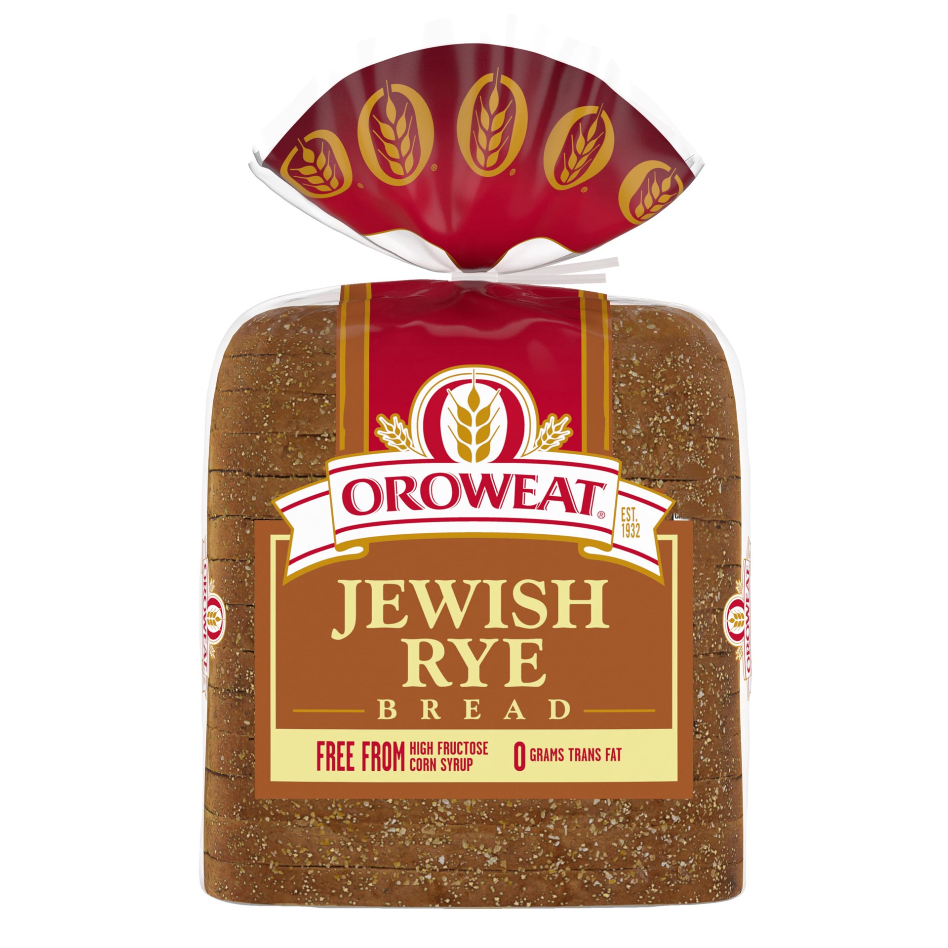 slide 1 of 6, Oroweat Jewish Rye Bread, 16 oz, Plain Rye Bread, Bag, 16 oz