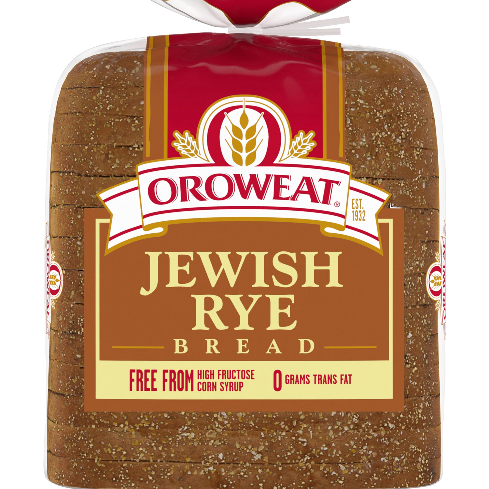 slide 1 of 6, Oroweat Jewish Rye Bread, 16 oz, Plain Rye Bread, Bag, 16 oz