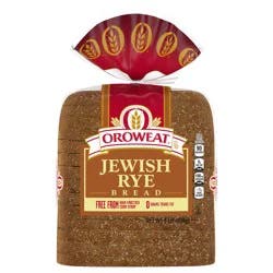 Oroweat Jewish Rye Bread, 16 oz, Plain Rye Bread, Bag