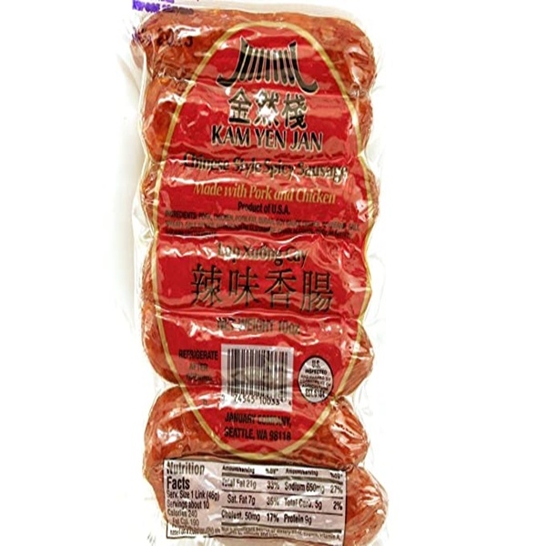 slide 1 of 1, Kam Yen Jan Kyj Chinese Style Spicy Sausage, 10 oz
