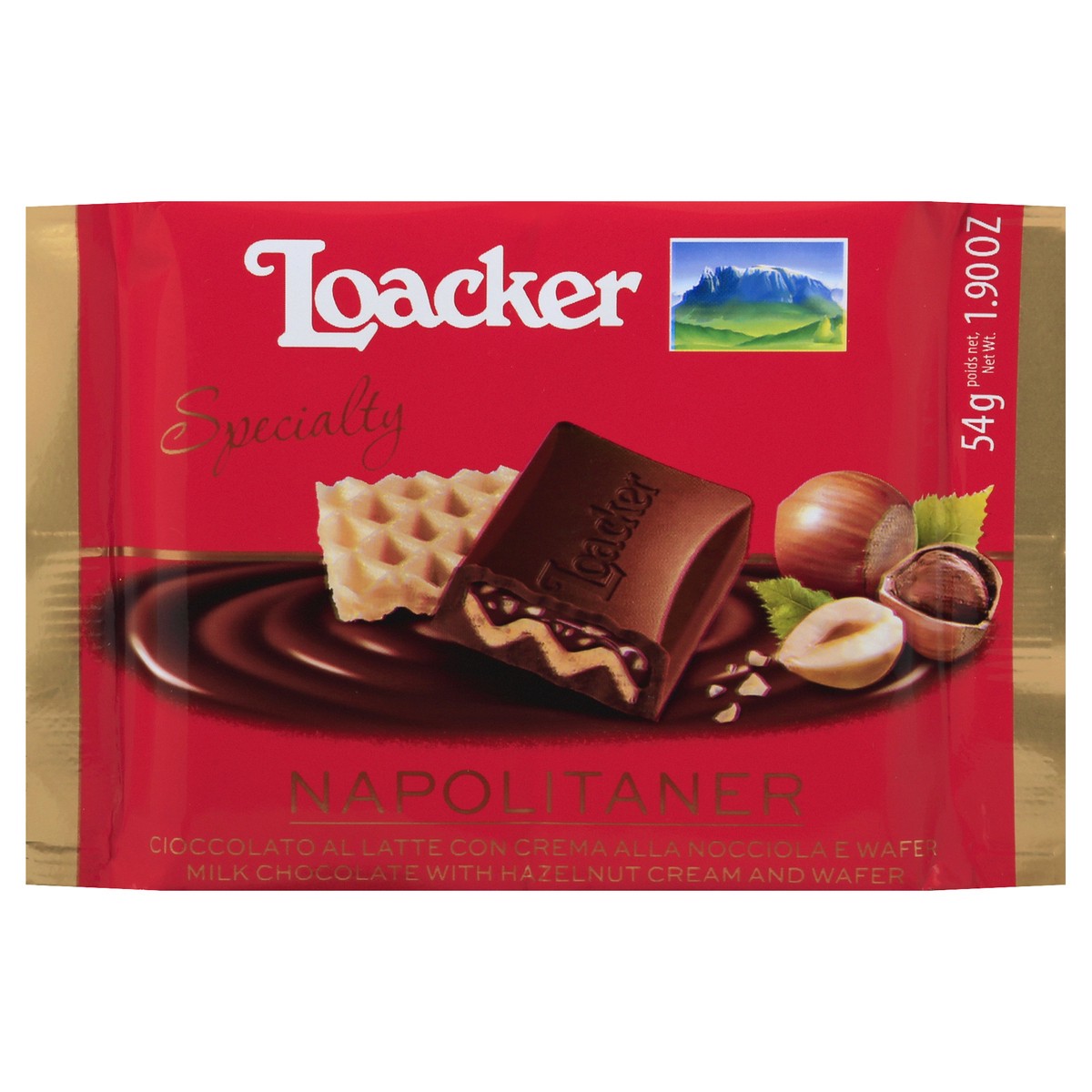 slide 2 of 5, LOACKER Milk Chocolate 54 gr, 54 gram