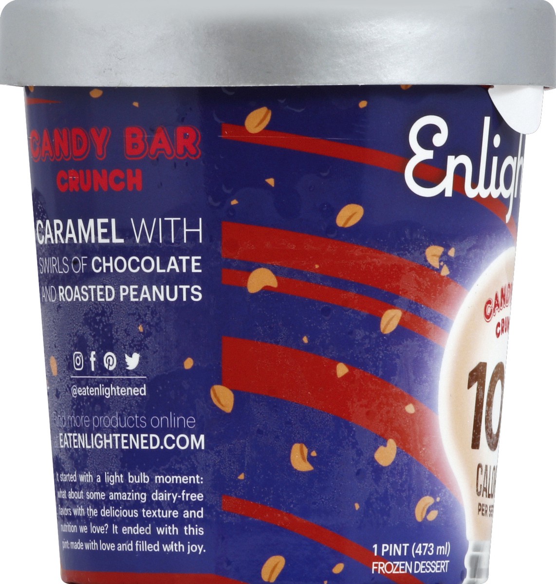 slide 4 of 6, Enlightened Dairy-Free Candy Bar Crunch Ice Cream, 16 fl oz