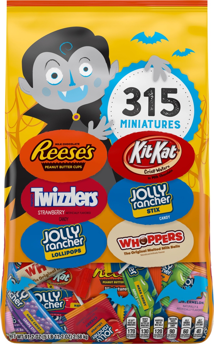 slide 5 of 7, Hershey's Halloween Snack Size Assortment, 315 ct; 91.2 oz