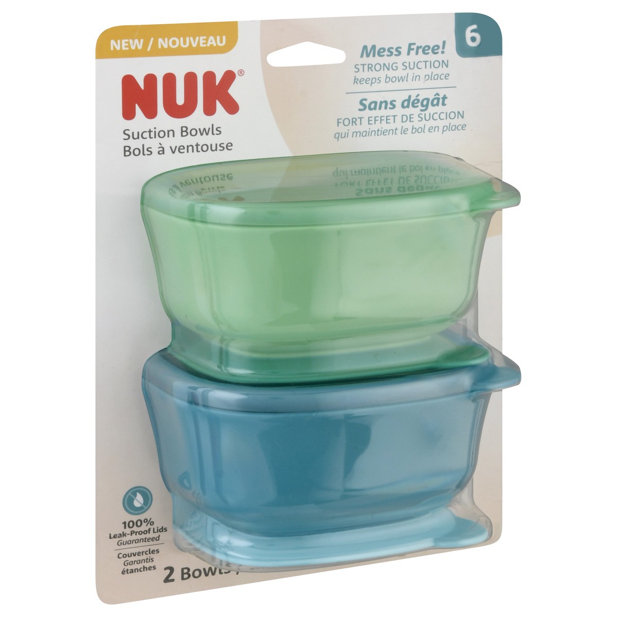 slide 2 of 9, Nuk Suction Bowl & Lids, 2 ct