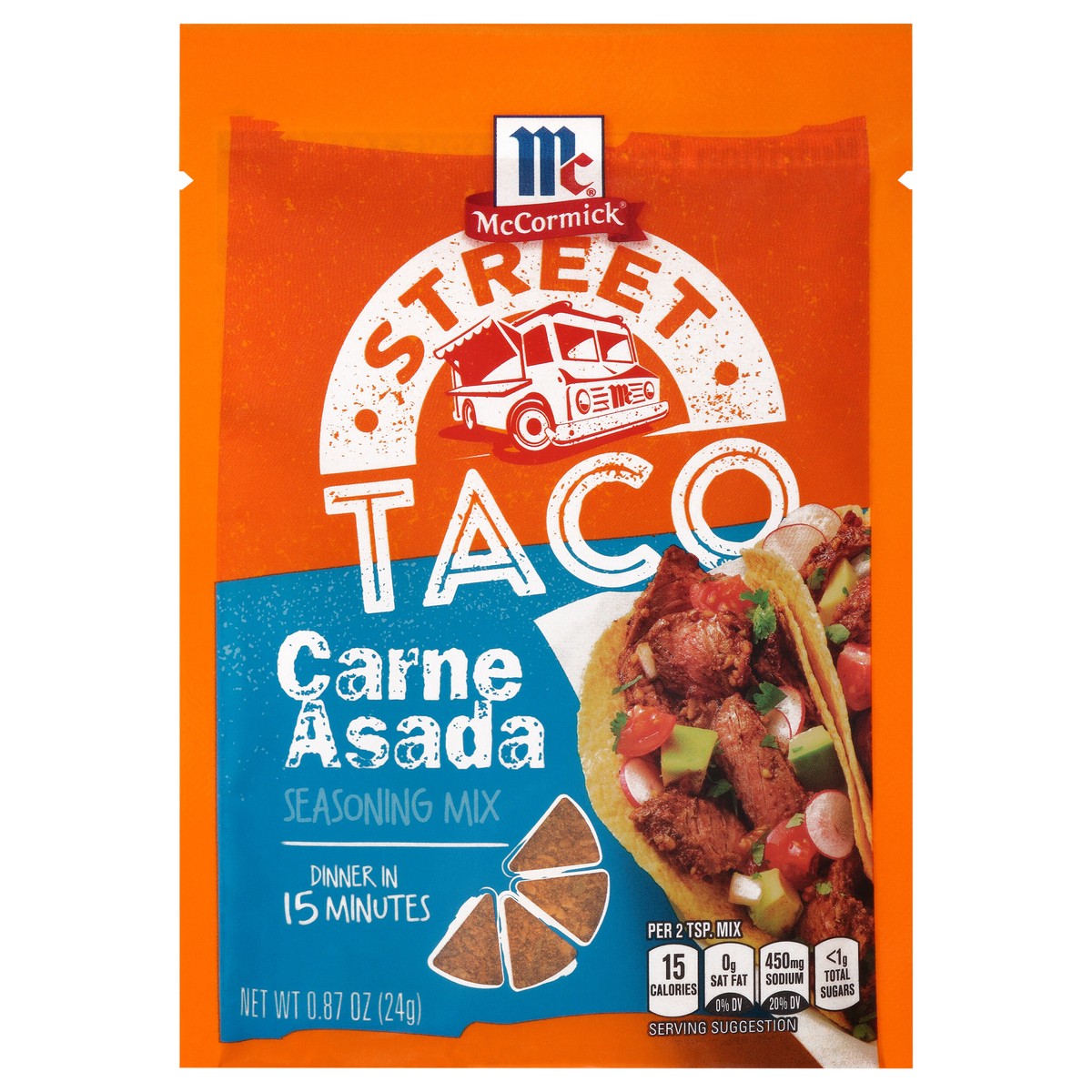 slide 1 of 7, McCormick Taco Seasoning Mix - Carne Asada, 0.87 oz, 0.87 oz