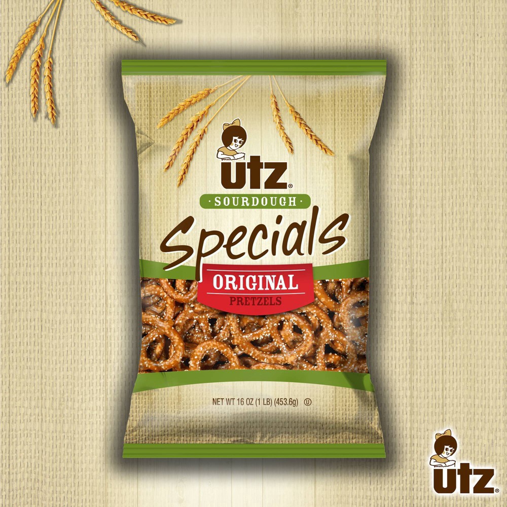 slide 7 of 9, Utz 16 oz Utz Original Sourdough Specials Pretzels, 16 oz