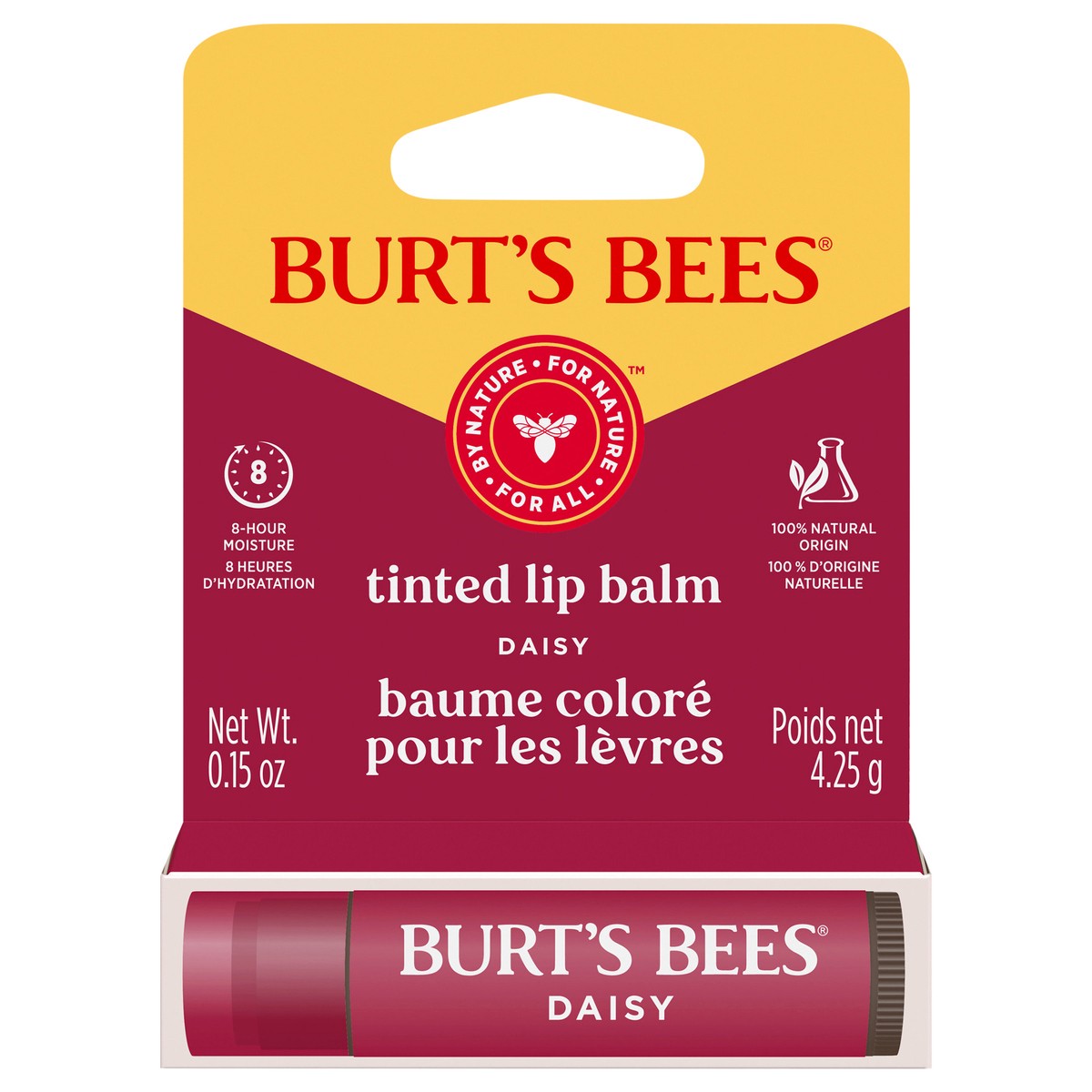 slide 1 of 5, Burt's Bees Daisy Tinted Lip Balm, Natural Origin Lip Care, 1 Tube, 0.15 oz., 0.15 oz