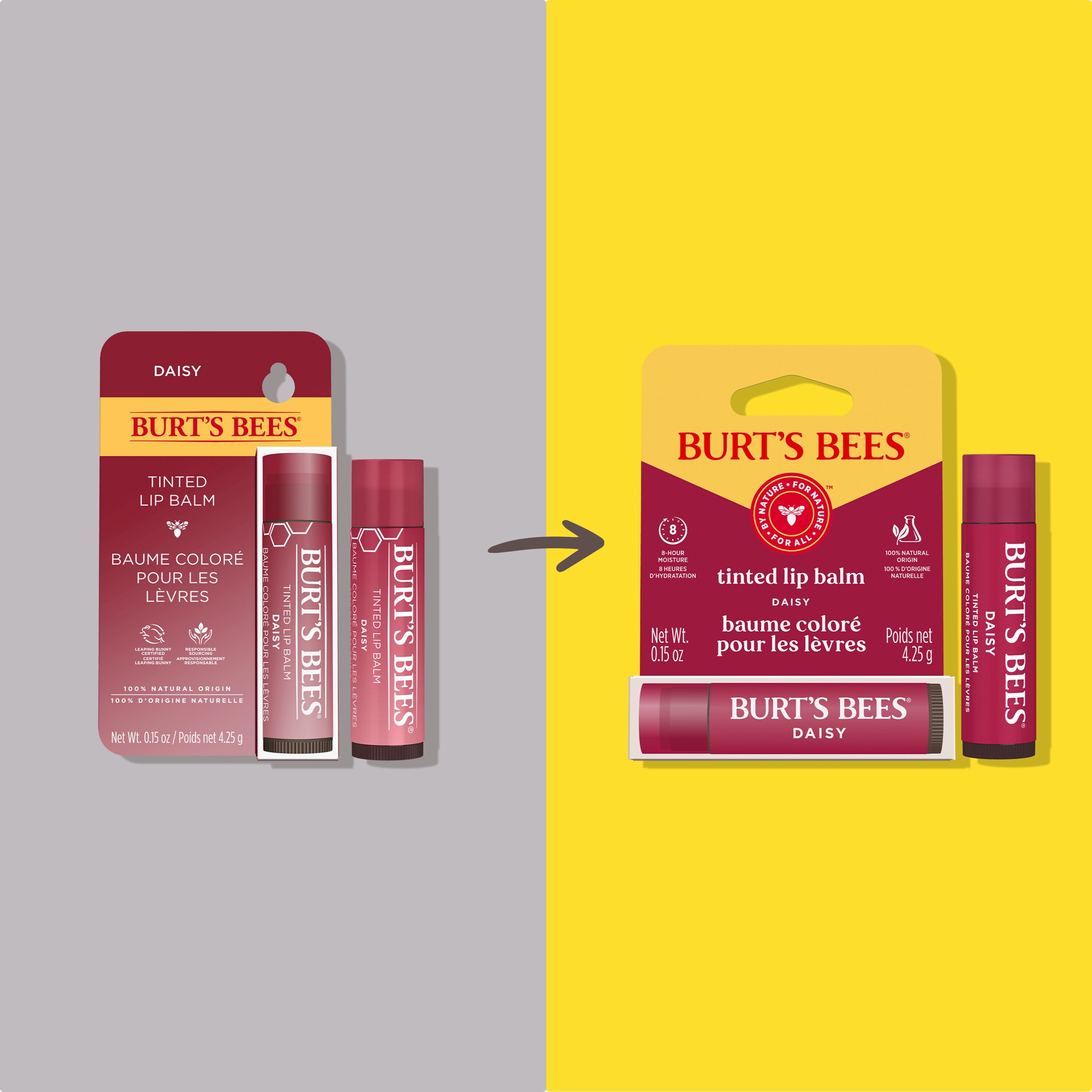 slide 3 of 5, Burt's Bees Daisy Tinted Lip Balm, Natural Origin Lip Care, 1 Tube, 0.15 oz., 0.15 oz