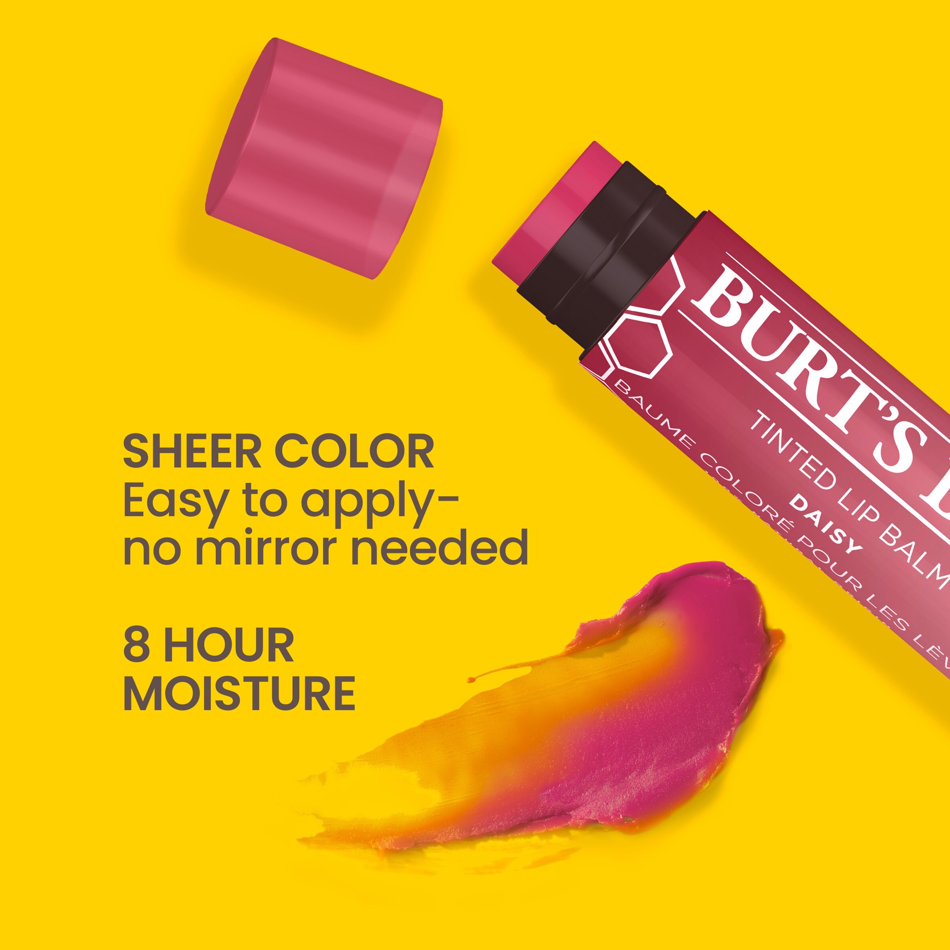 slide 2 of 5, Burt's Bees Daisy Tinted Lip Balm, Natural Origin Lip Care, 1 Tube, 0.15 oz., 0.15 oz
