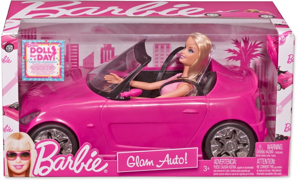 slide 1 of 1, Mattel Barbie Glam Auto Convertible - Pink, 1 ct