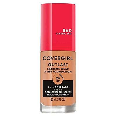 slide 1 of 1, Covergirl Outlast Extreme Wear Foundation Classic Tan, 1 oz