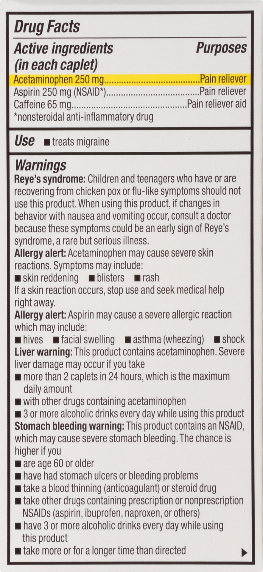 TopCare Migraine Formula With Caffeine Acetaminophen / Aspirin (nsaid