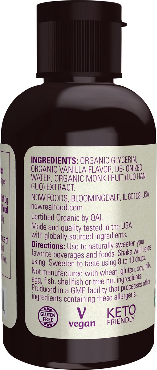 slide 2 of 9, NOW Real Food Monk Fruit Vanilla Liquid, Organic - 1.8 fl. oz., 1.80 fl oz