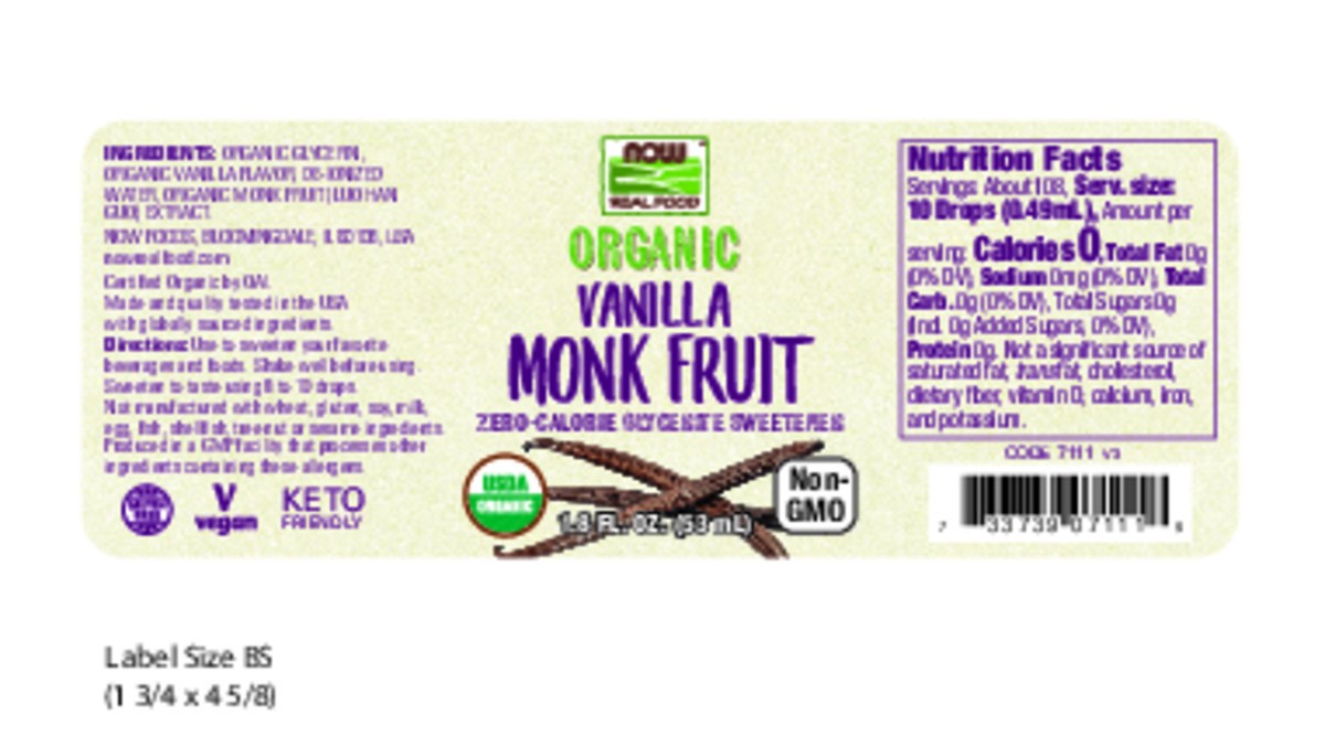 slide 5 of 9, NOW Real Food Monk Fruit Vanilla Liquid, Organic - 1.8 fl. oz., 1.80 fl oz