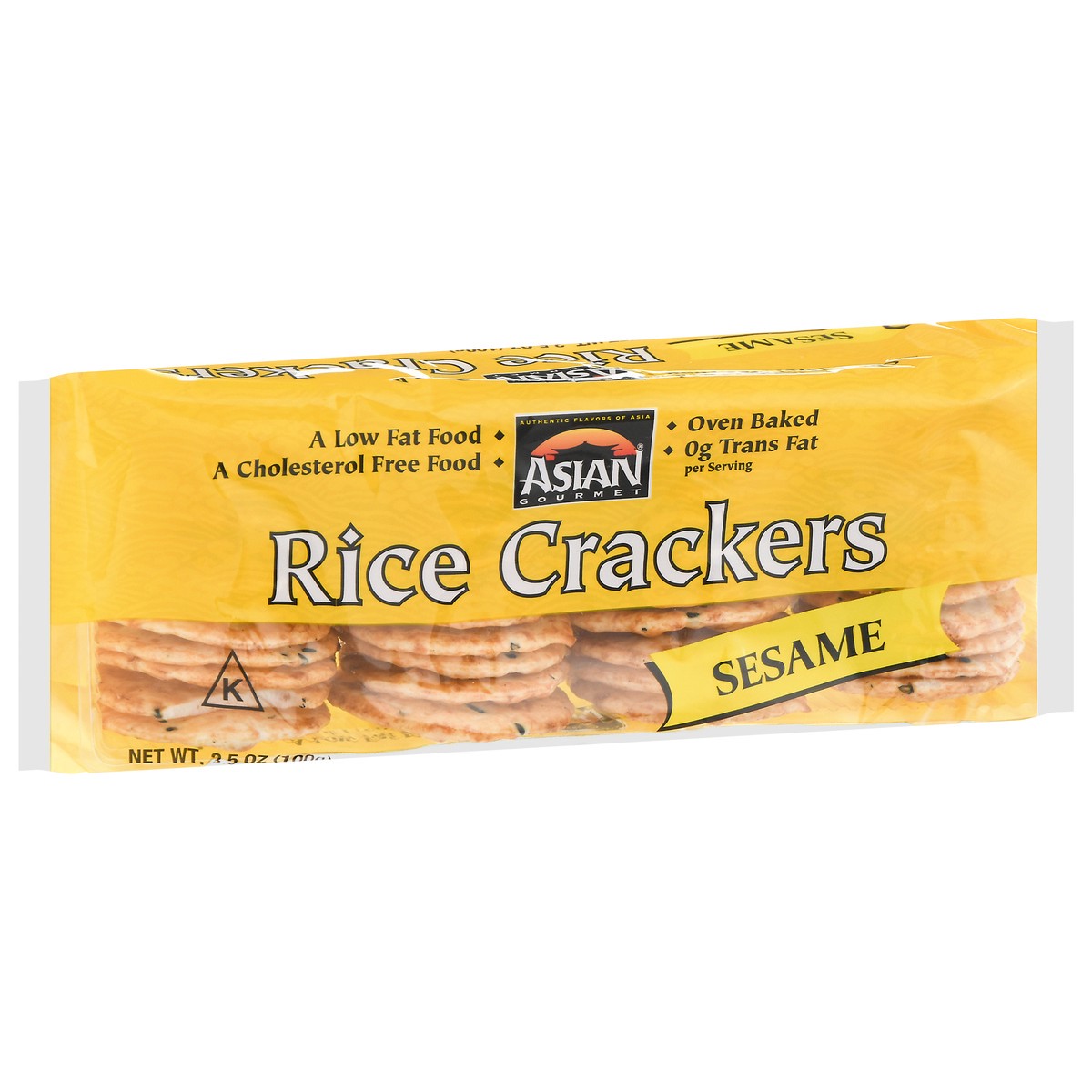 slide 2 of 13, Asian Gourmet Sesame Rice Crackers 3.5 oz, 3.5 oz