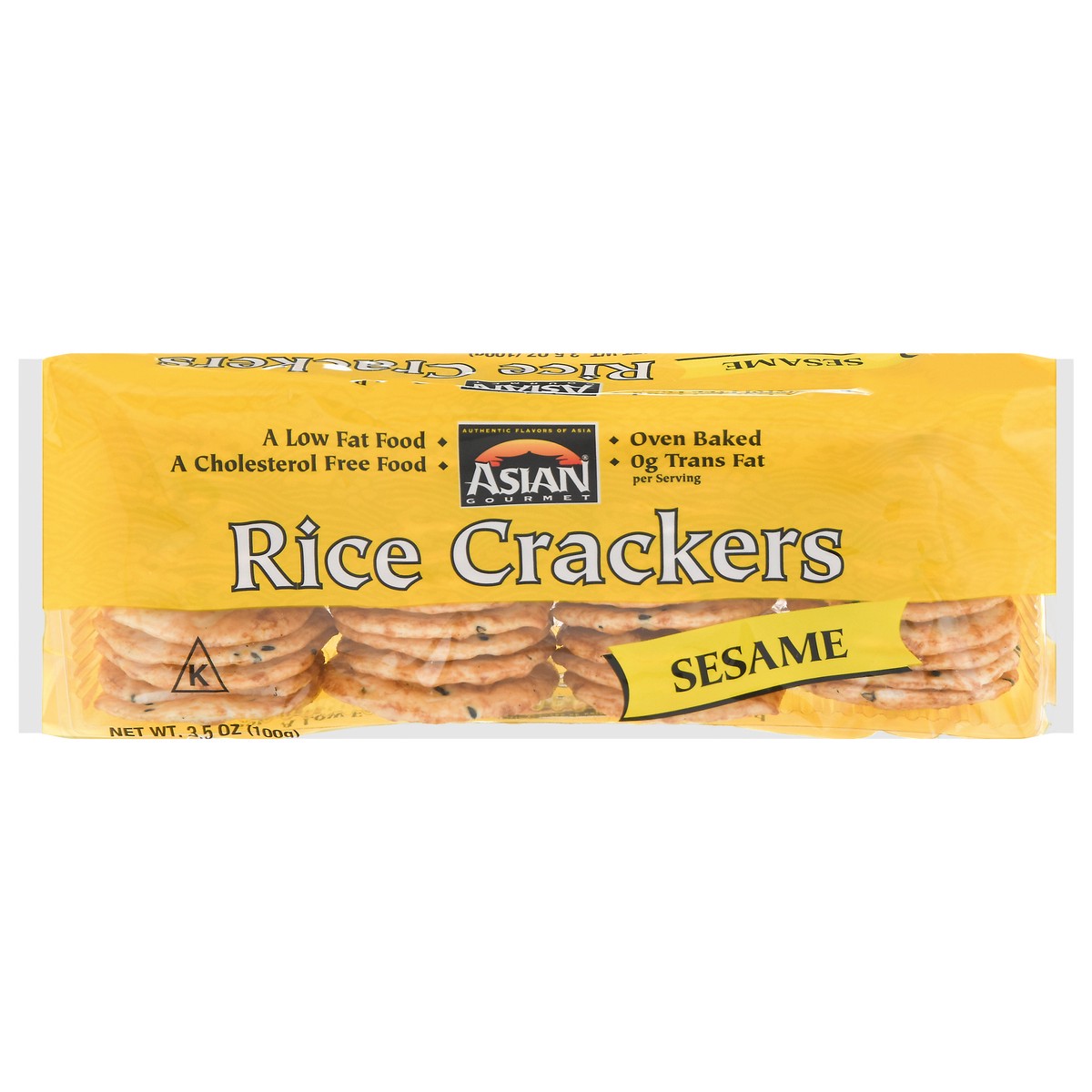 slide 3 of 13, Asian Gourmet Sesame Rice Crackers 3.5 oz, 3.5 oz