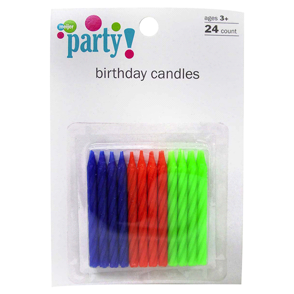 slide 1 of 1, Meijer Spiral Candles, Assorted Colors, 24 ct