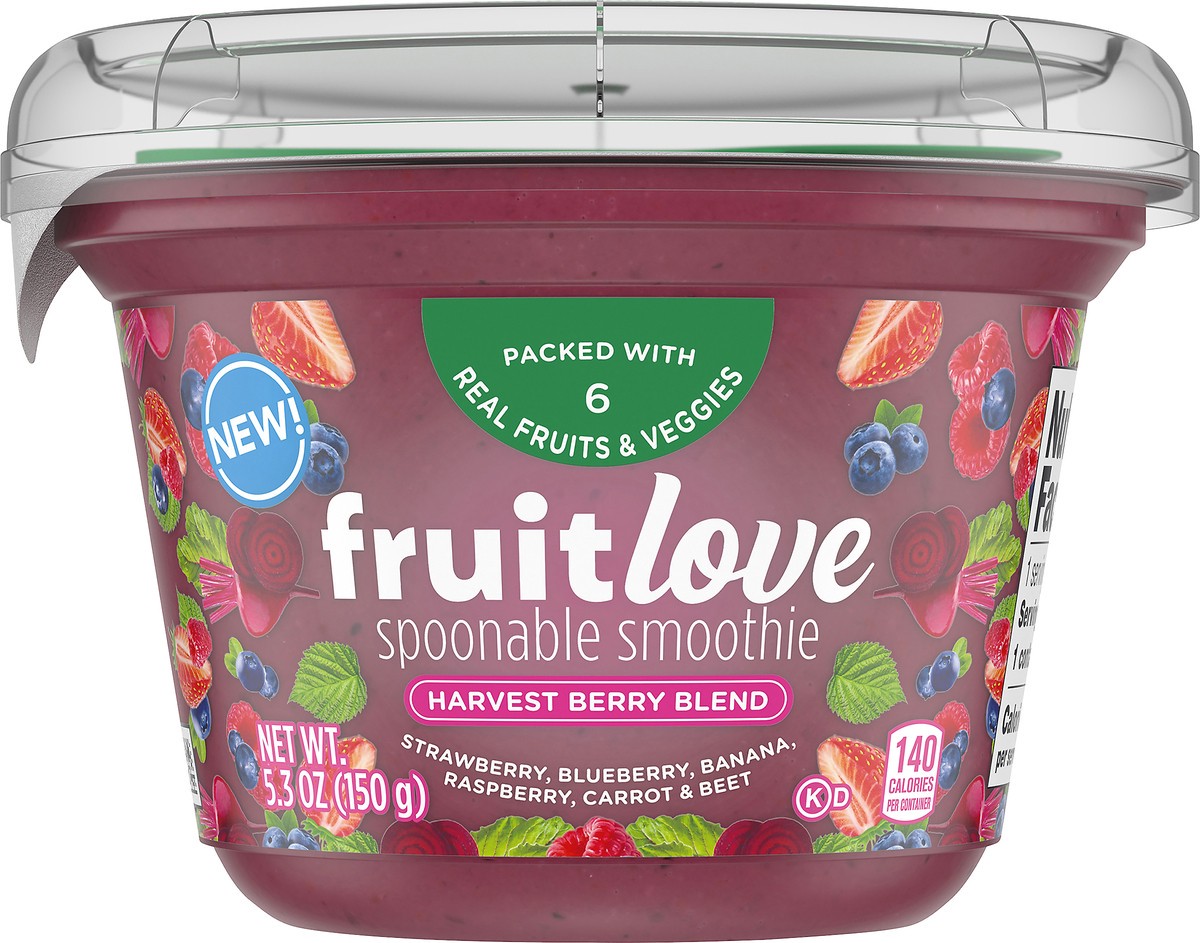 slide 5 of 8, Fruit Love Fruitlove Harvest Berry Blend Spoonable Smoothie, 5.3 oz Cup & Spoon, 5.3 oz