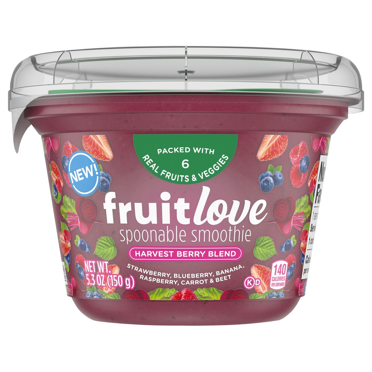 slide 1 of 8, Fruit Love Fruitlove Harvest Berry Blend Spoonable Smoothie, 5.3 oz Cup & Spoon, 5.3 oz