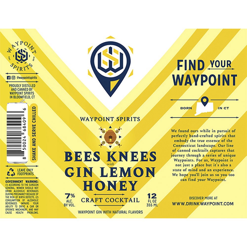 slide 1 of 1, Waypoint Bees Knees Gin Lem Honey, 4 ct; 12 oz