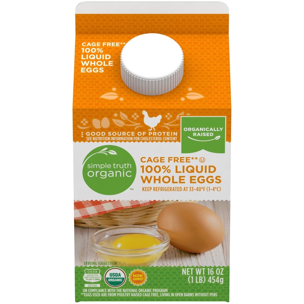 slide 1 of 1, Simple Truth Organic Cage Free Whole Liquid Eggs, 16 oz