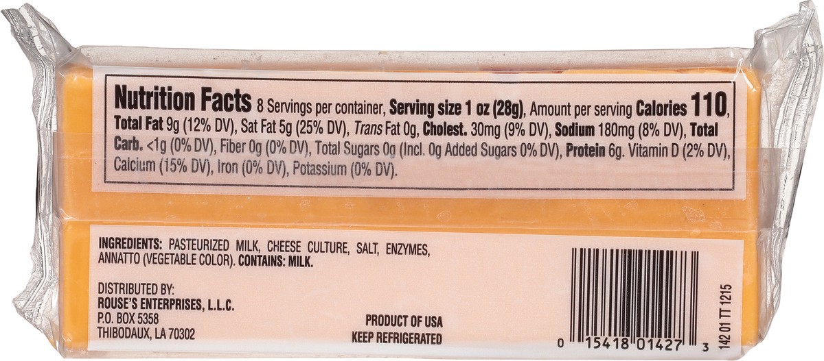 slide 4 of 9, Rouses Markets Extra Sharp Cheddar Cheese 8 oz, 8 oz