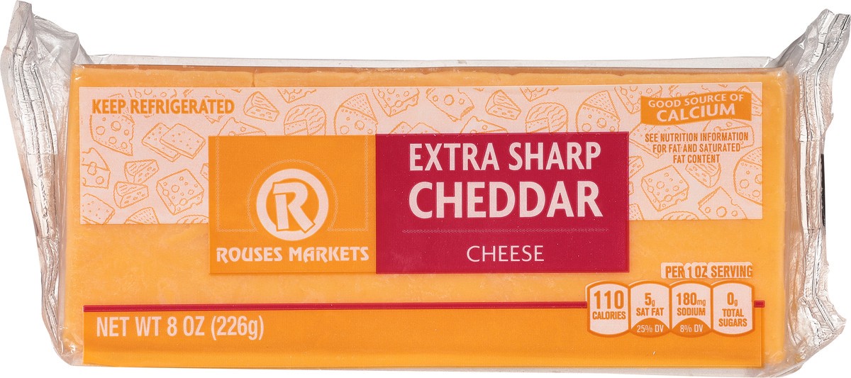 slide 9 of 9, Rouses Markets Extra Sharp Cheddar Cheese 8 oz, 8 oz