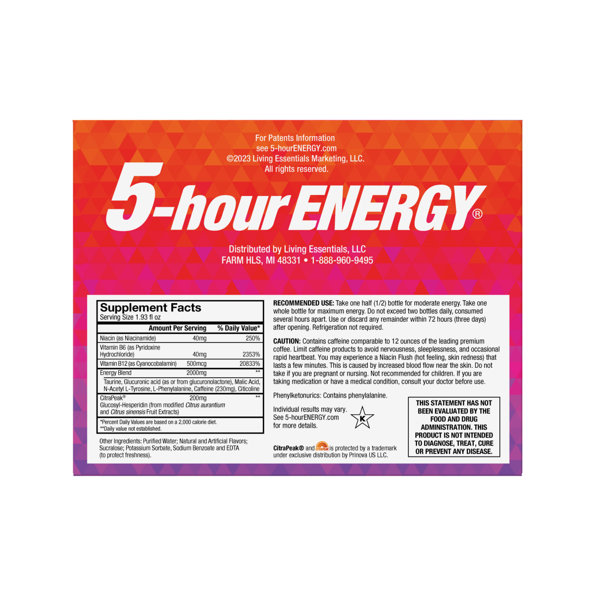 slide 2 of 2, 5-hour ENERGY, Citrus Boost, Sport Pre-Workout, 6 Pack, 1.93 fl oz, 11.58 fl oz