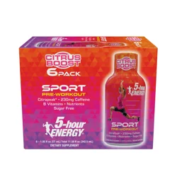 5-hour ENERGY, Citrus Boost, Sport Pre-Workout, 6 Pack, 1.93 fl oz