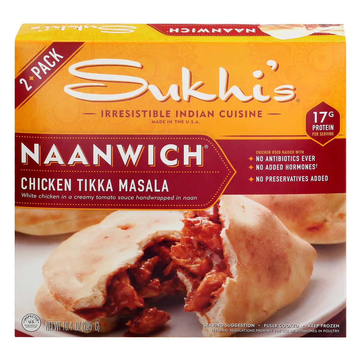 slide 1 of 1, Sukhi's Frozen Chicken Tikka Masala Naanwich - 10.4oz/2ct, 10.4 oz