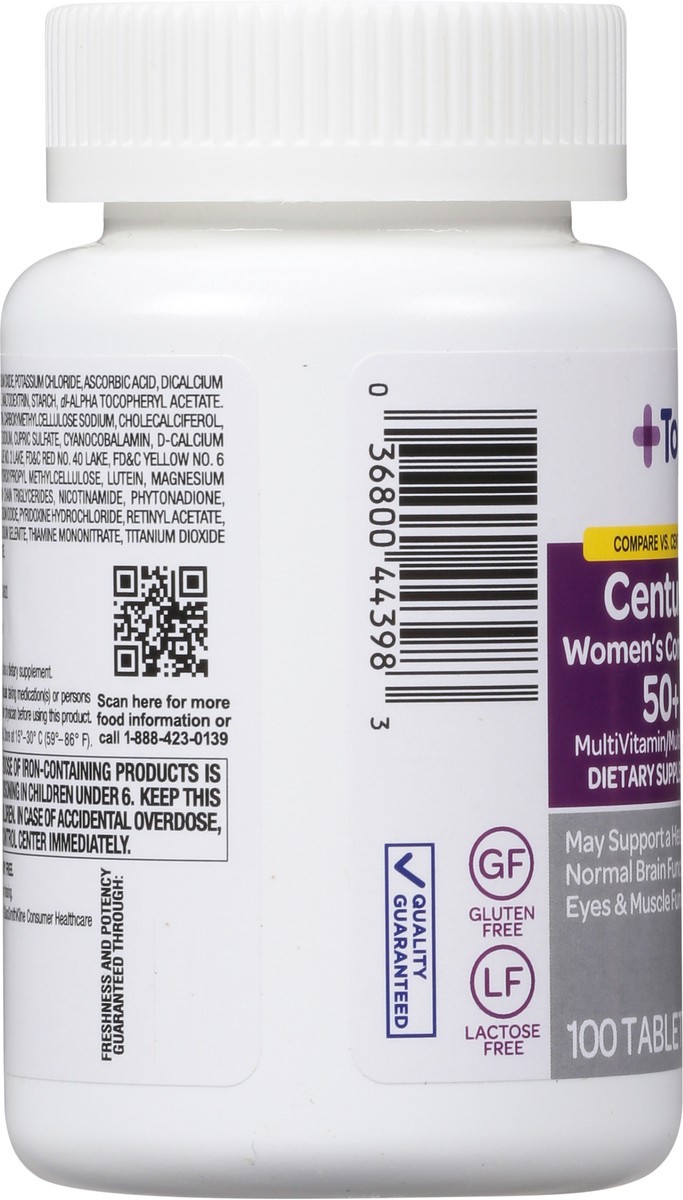slide 7 of 14, TopCare Health Century Women's Complete 50+ Multivitamin/Multimineral 100 Tablets, 100 ct