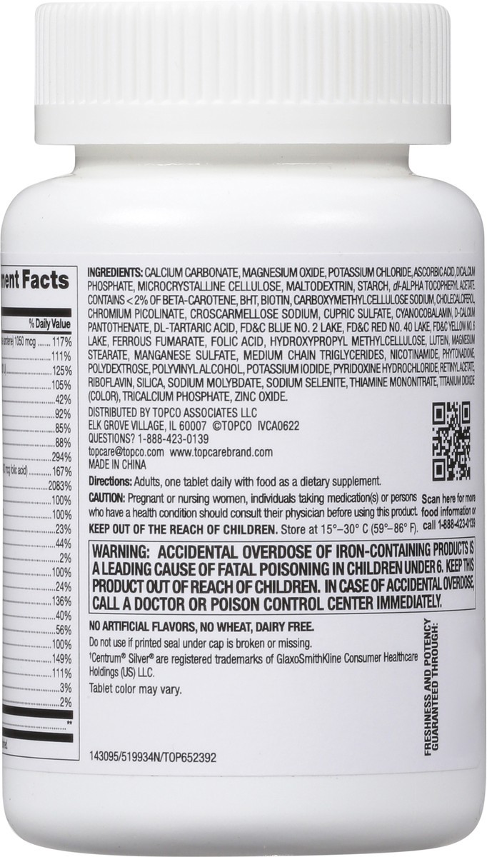 slide 13 of 14, TopCare Health Century Women's Complete 50+ Multivitamin/Multimineral 100 Tablets, 100 ct