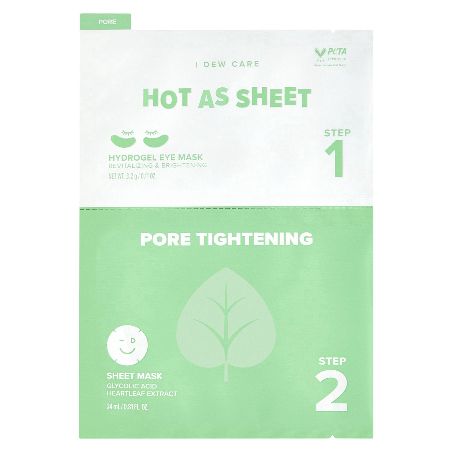 slide 1 of 2, I Dew Care Hydrogel Eye Sheet Pore Tightening Mask 1 ea, 1 ct