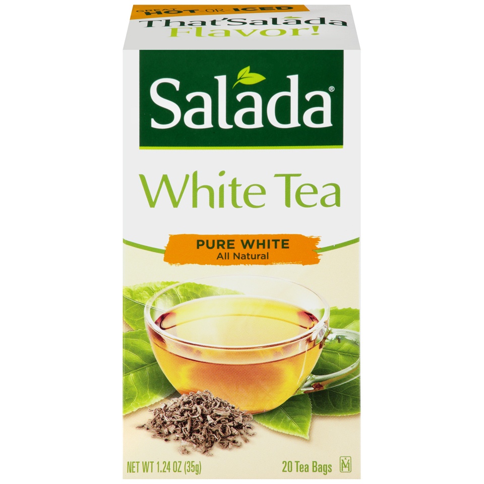 slide 1 of 5, Salada Tea White Tea, 100% Pure, Bags, 20 ct