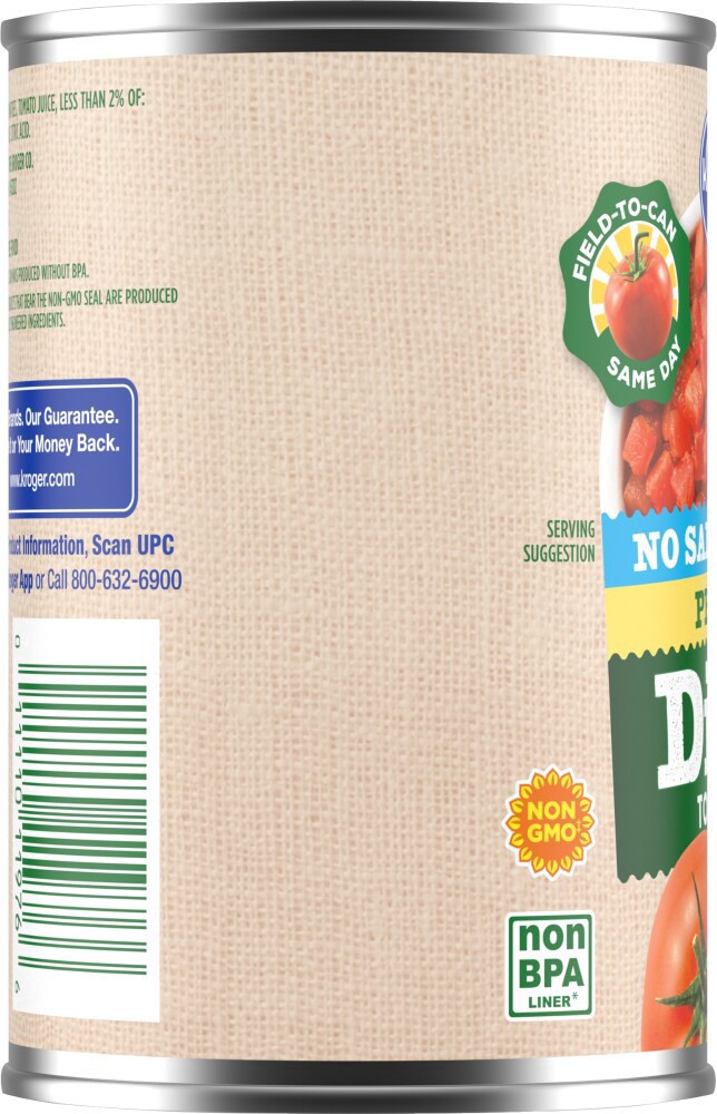 slide 5 of 6, Kroger No Salt Added Diced Petite Tomatoes, 14.5 oz