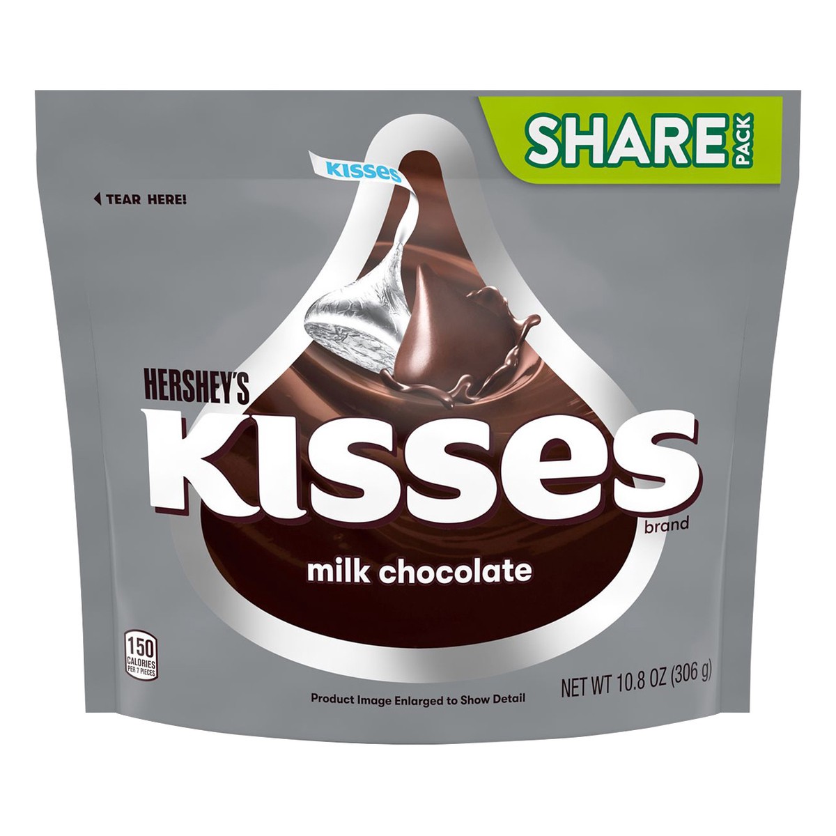 slide 1 of 1, Hershey's KISSES Milk Chocolate Candy Share Pack, 10.8 oz, 10.8 oz