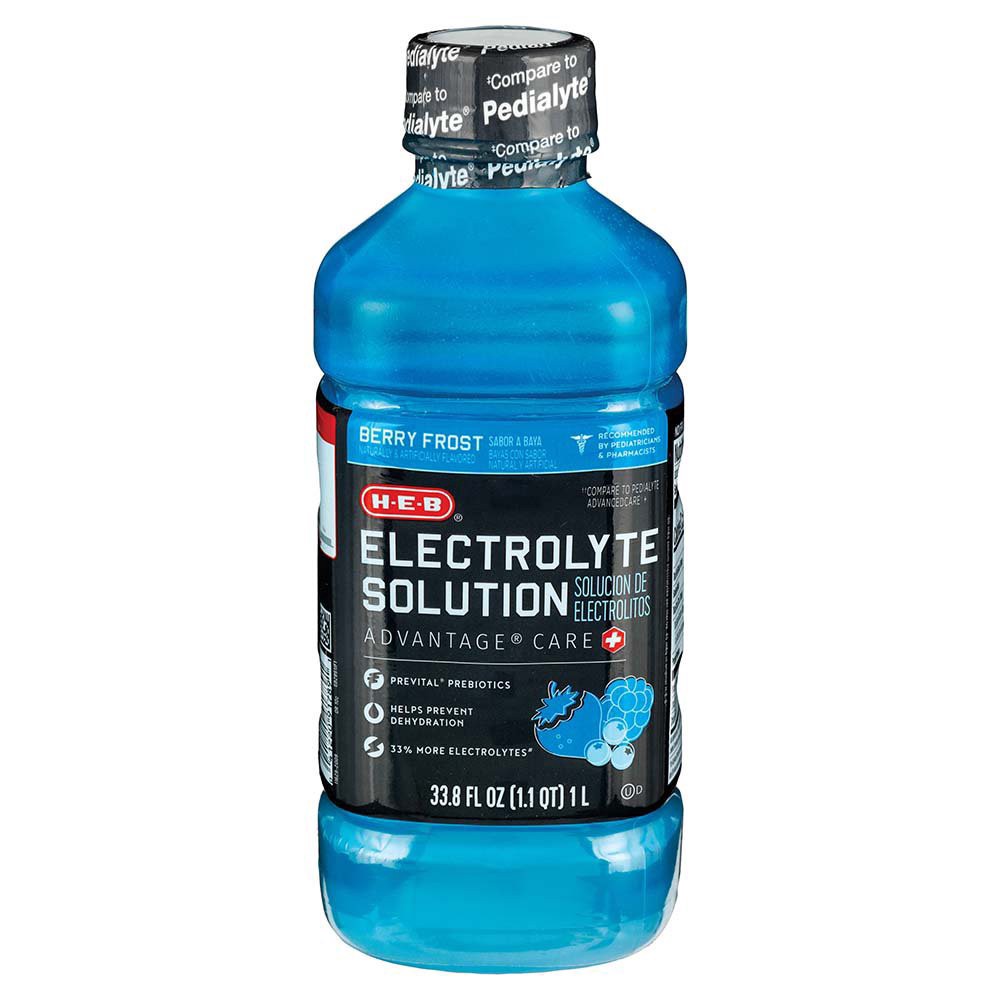 slide 1 of 1, H-E-B Electrolyte Solution - Berry Frost, 33.8 oz