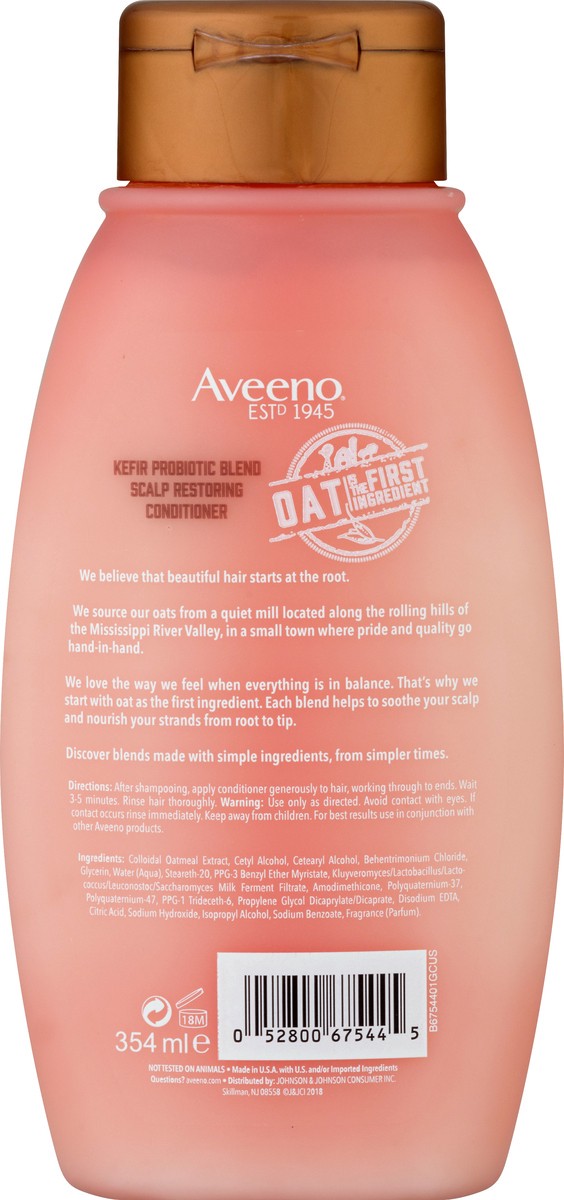 slide 5 of 9, Aveeno Kefir Probiotic Blend Scalp Restoring Conditioner 354 ml, 12 oz