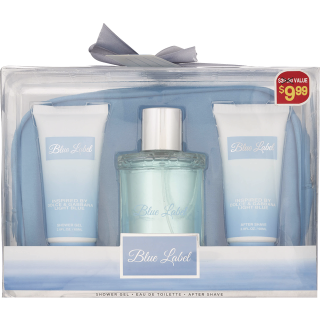 slide 1 of 1, 3 Pc Bag Set Blue Label, 1gfst