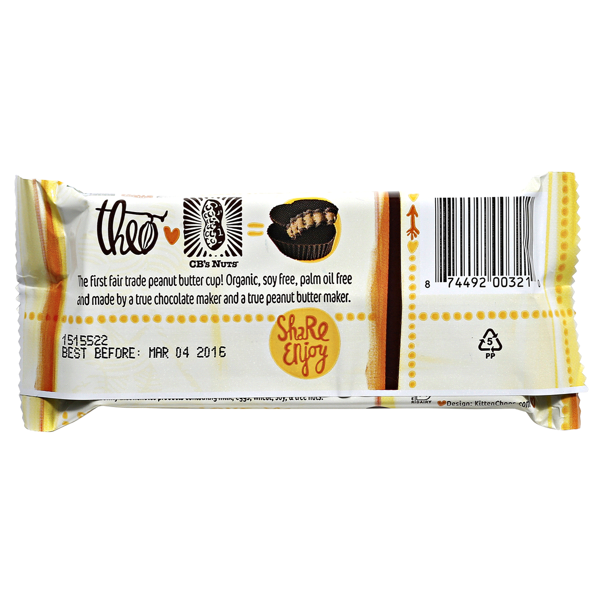 slide 2 of 2, Theo Peanut Butter Cups Dark Chocolate, 1.4 oz