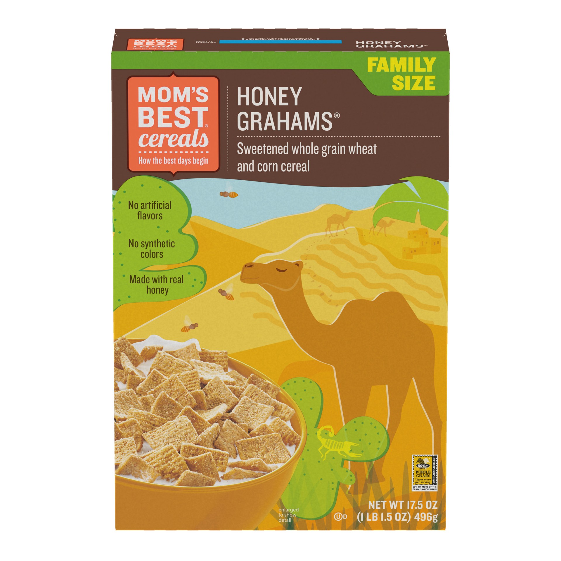 slide 3 of 5, MOM's Best Cereals Mom's Best Honey Grahams Breakfast Cereal, 17.5 OZ Box, 17.5 oz