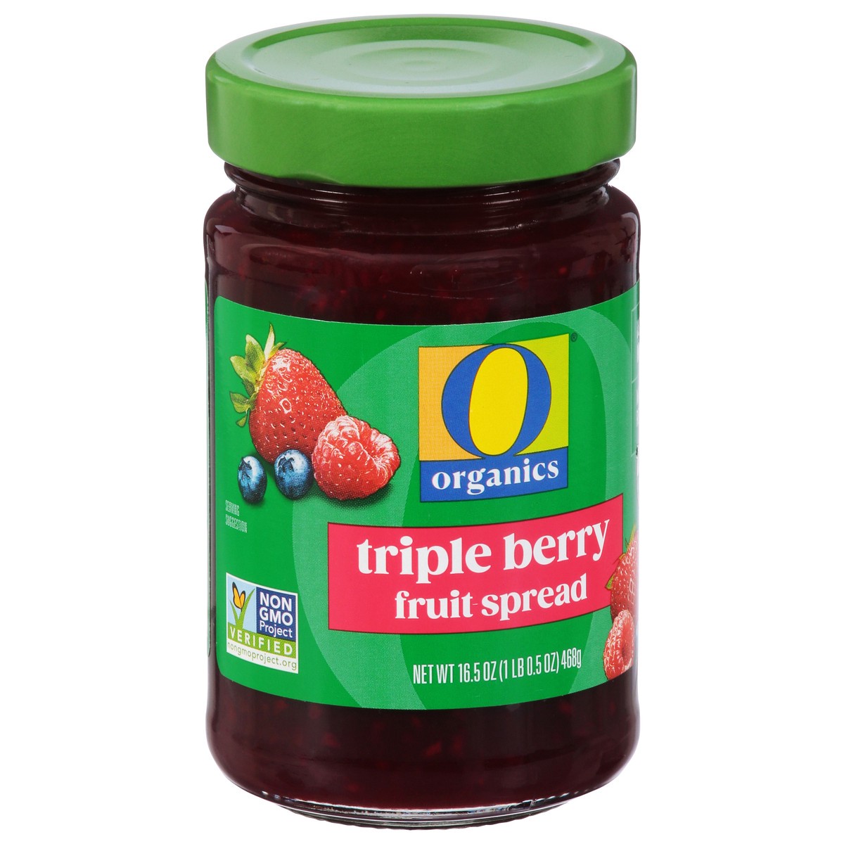slide 2 of 4, O Organics Triple Berry Fruit Spread - 16.5 Oz, 16.5 oz