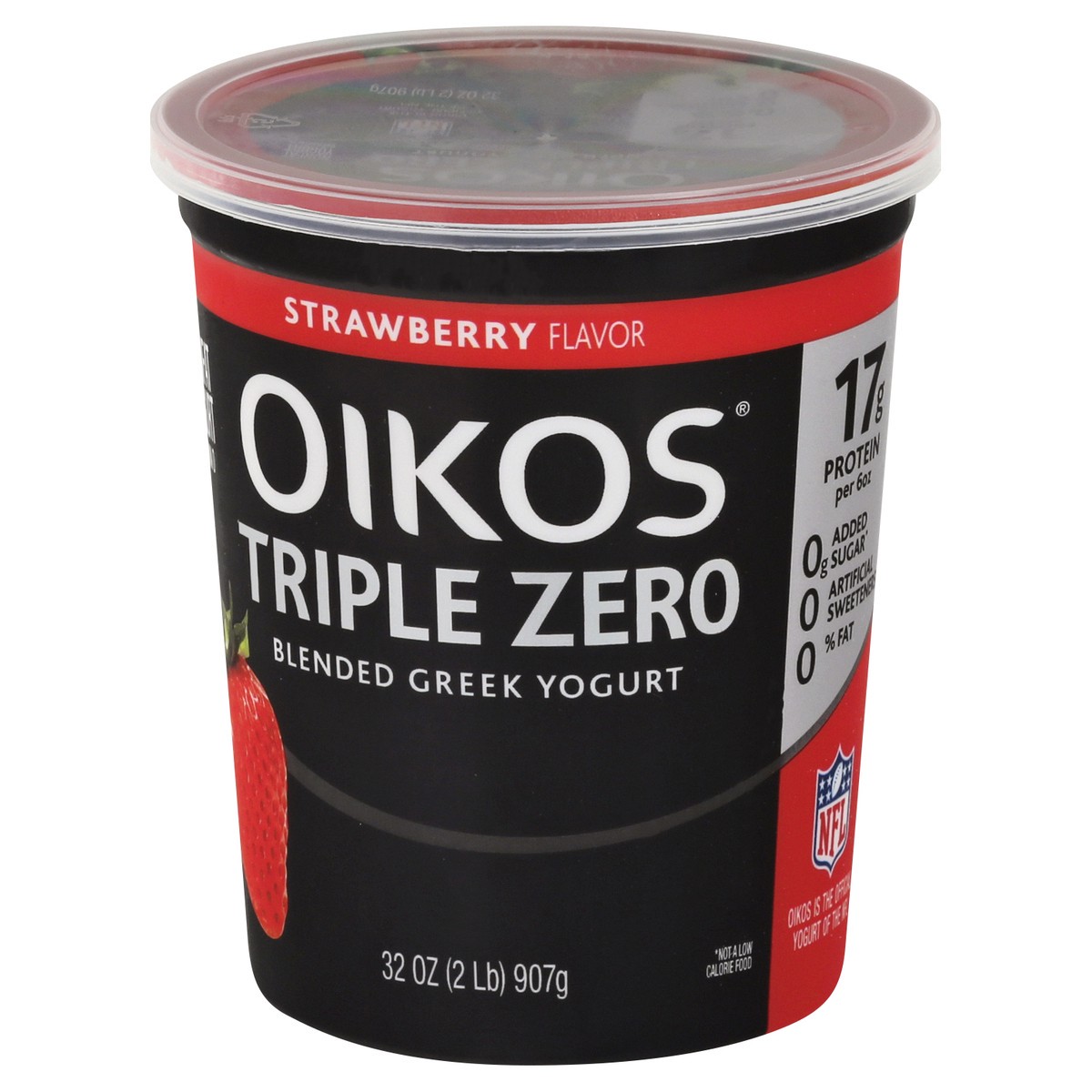 slide 3 of 10, Oikos Triple Zero Strawberry Greek Yogurt, 32 oz