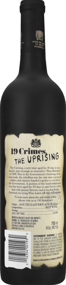 slide 8 of 9, 19 Crimes The Uprising Red Wine Blend 750ml, 750 ml