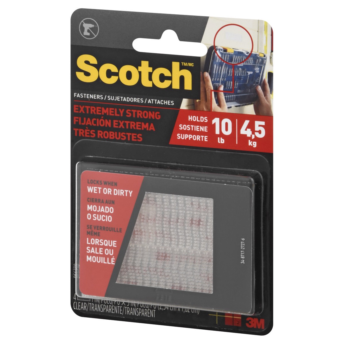 slide 3 of 10, Scotch Extreme Fasteners, Clear, 1 ct