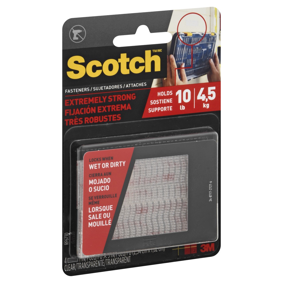 slide 5 of 10, Scotch Extreme Fasteners, Clear, 1 ct