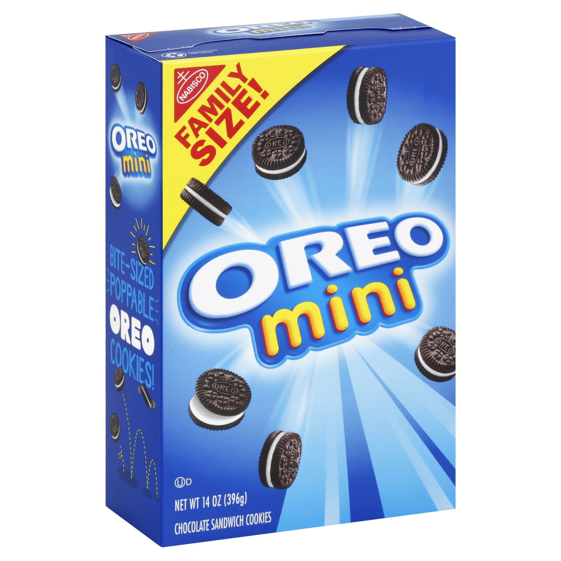 slide 1 of 1, Oreo Mini Family Size Chocolate Sandwich Cookies, 14 oz