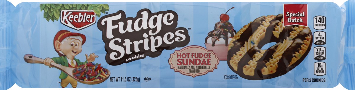 slide 4 of 12, Keebler Fudge Stripes Hot Fudge Sundae Cookies 11.5 oz, 11.5 oz