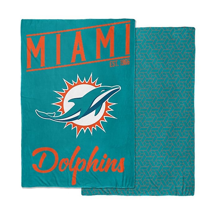 slide 1 of 1, NFL Miami Dolphins Reversible Quilted Weighted Blanket, 40 in x 60 in