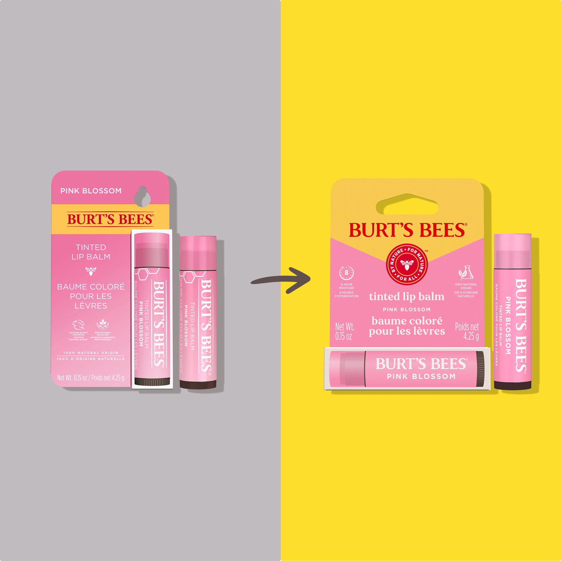 slide 2 of 5, Burt's Bees Pink Blossom Tinted Lip Balm, Natural Origin Lip Care, 1 Tube, 0.15 oz., 0.15 oz
